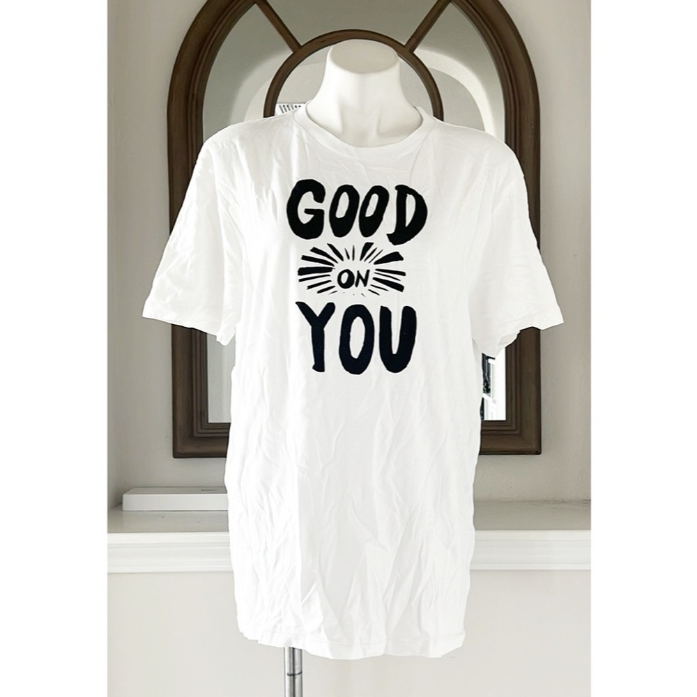 New DOLAN White “Good On You” Graphic T-Shirt, Unisex Size L New w/Tag